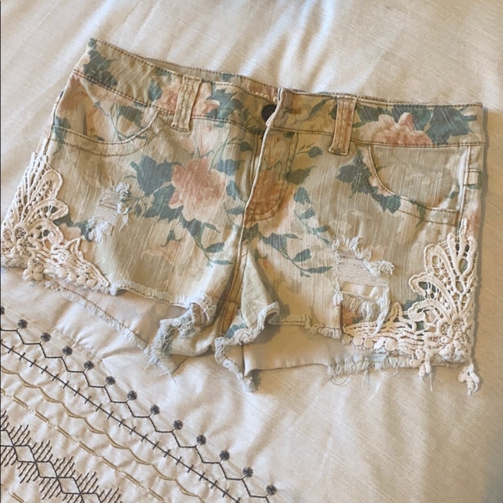 Floral Jean Shorts
